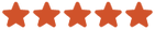 Five red stars representing a top rating or five-star review.