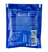 Back of a blue single-use wipe packet listing directions, warnings, and ingredients not included such as alcohol, phthalates, aluminum, PEGs, sulfates, and parabens.